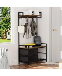 Streamdale Furniture 33.1'' 5-in-1 Hall Tree with Shoe Storage Bench and 23 Hooks