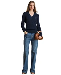 Lauren Ralph Petite Shimmer Cotton-Blend Cricket Sweater