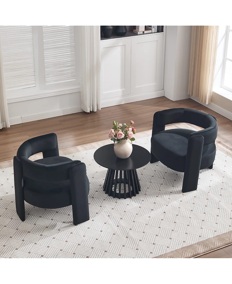 Streamdale Furniture Mid-Century Modern Velvet Accent Chair for Living Room and Bedroom