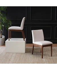 Streamdale Furniture Set of 2 Contemporary Upholstered Dining Chairs Walnut