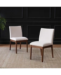 Streamdale Furniture Set of 2 Contemporary Upholstered Dining Chairs Walnut