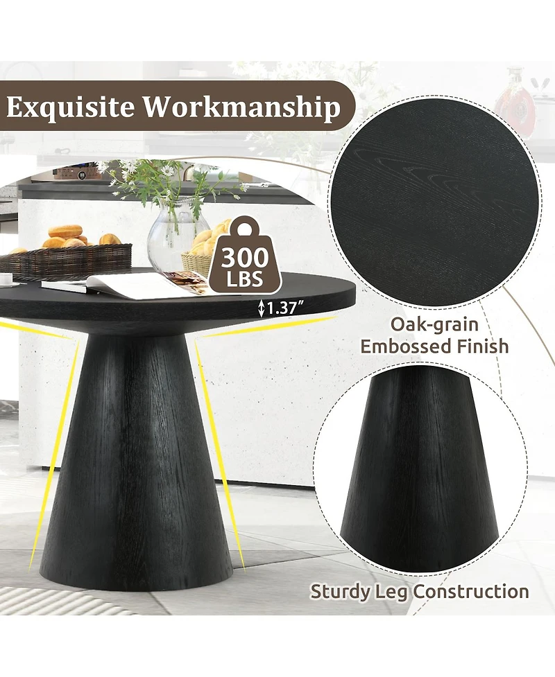 Streamdale Furniture Retro Round Minimalist Dining Table