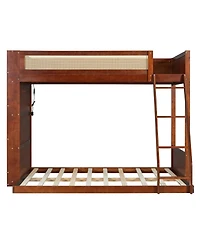 Streamdale Furniture over Full Bunk Bed with Shelf and Led Espresso
