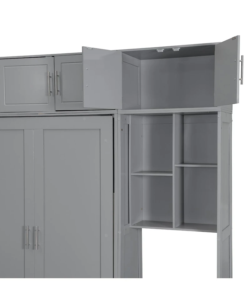 Streamdale Furniture Murphy Bed with Desk Storage Shelves and Top Cabinet