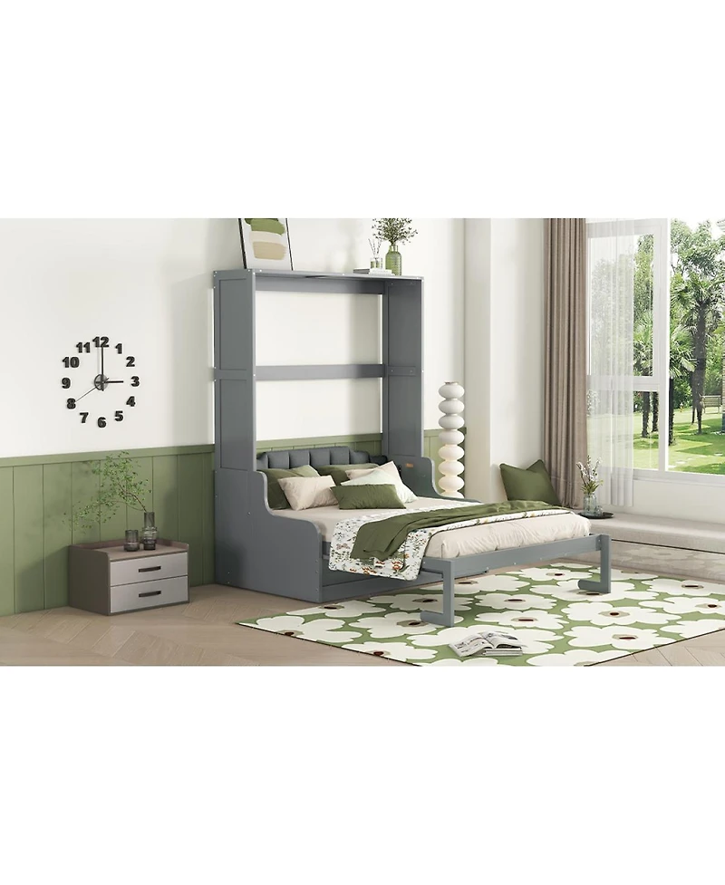 Streamdale Furniture Queen Size Murphy Bed Wall Bed with Cushion