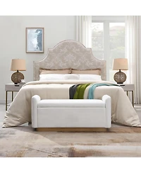 Streamdale Furniture 49'' Upholstered Storage Bench with Gold Metal Base