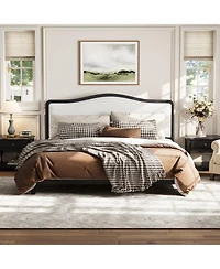 Streamdale Furniture Queen Size Platform Bed with Upholstered Headboard