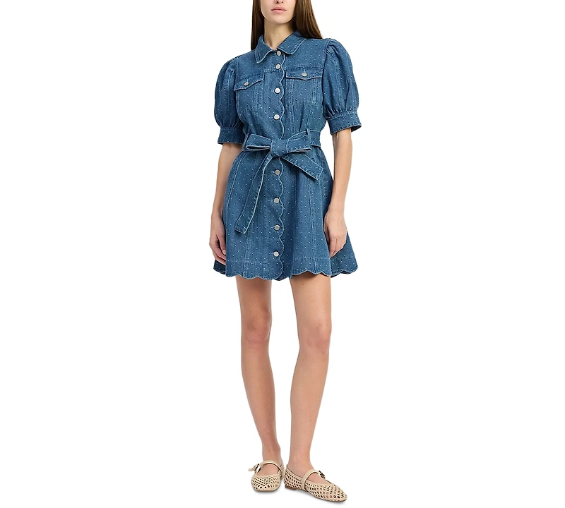 En Saison Women's Heidi Collared Denim Mini Dress