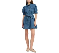 En Saison Women's Heidi Collared Denim Mini Dress