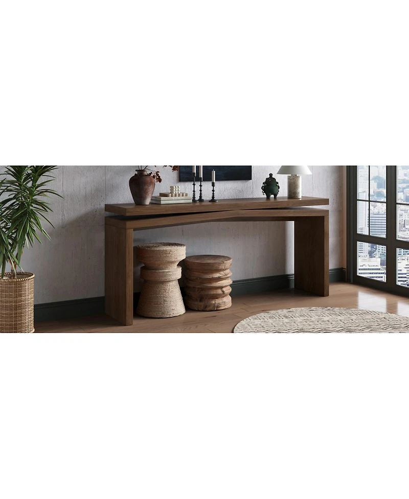 Streamdale Furniture 65-Inch Solid Wood Veneer Farmhouse Console Table