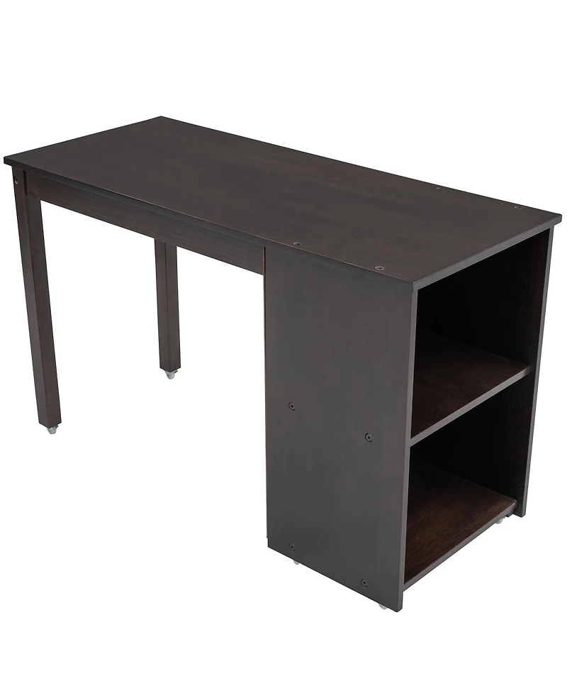 Streamdale Furniture Low Study Twin Loft Bed with Cabinet and Rolling Portable Desk