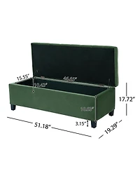 Streamdale Furniture Upholstered Storage Ottoman Bench 300lbs Capacity