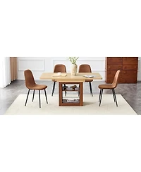 Streamdale Furniture Scalable Dining Table Set with 4 Tech Fabric Chairs 59-71 Inch