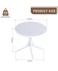 Streamdale Furniture Summer 36-Inch Modern Round White Indoor/Outdoor Plastic Dining Table