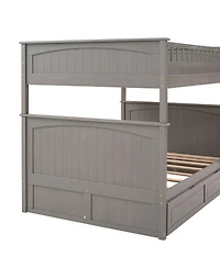 Streamdale Furniture Full Over Full Bunk Bed with Twin Trundle Pine Wood Brushed