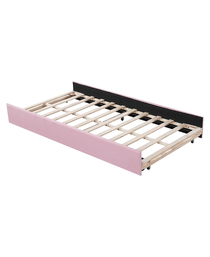 Streamdale Furniture Twin Size Upholstered Day Bed Frame With Pull in And Out Function