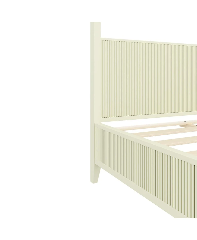 Streamdale Furniture Queen size Wooden Canopy Platform Bed with Support Slats