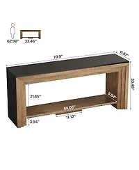 Tribesigns 70.9-Inch Long Console Table, 2-Tier Farmhouse Narrow Wooden Sofa Table for Living Room, Entryway, Hallway, Foye