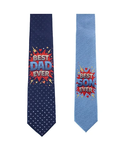 Trafalgar Men's Best Duo Ever Daddy and Me Novelty Silk Neckties