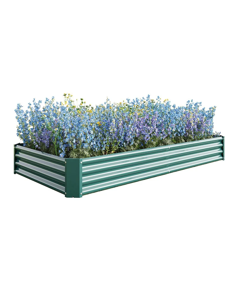 Streamdale Furniture 2-Pieces 8x4x1ft Metal Raised Rectangle Garden Planter Beds