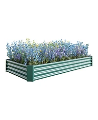 Streamdale Furniture 2-Pieces 8x4x1ft Metal Raised Rectangle Garden Planter Beds