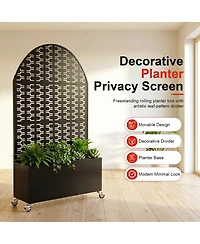 Streamdale Furniture Arched Metal Privacy Screen with Planter Box 70.87'' Tall