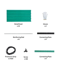 Streamdale Furniture 2-Pack 93.7''x31.5''x32.3'' Ergonomic Raised Metal Garden Bed with 8 Reinforcing Rods