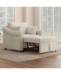 Streamdale Furniture Chenille 3-in-1 Convertible Sleeper Chair with Adjustable Backrest