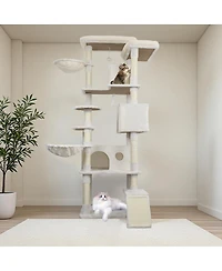 Streamdale Furniture 84'' Cat Tree Tower with Large Condo Scratching Post and Hammock