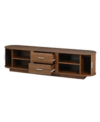 Streamdale Furniture Modern Tv Stand with Hidden Storage and Rounded Corners for 65''-70'' TVs