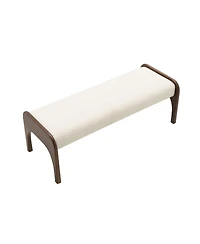 Streamdale Furniture 50.25'' Modern Upholstered Chenille Dining Bench with Rubber Wood Legs