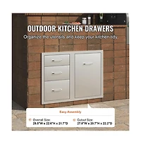 Sugift Outdoor Kitchen Door Drawer Combo 29.5 in W x 22.6 in H Access Door