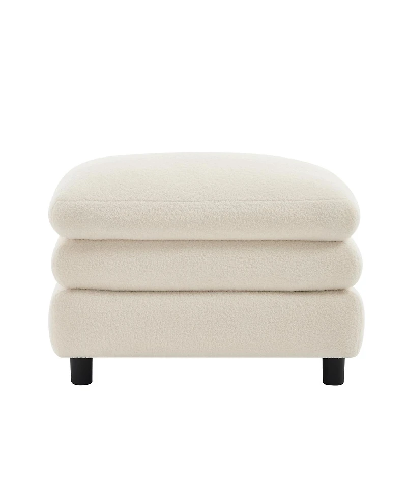 Streamdale Furniture Vitoria Curved Ottoman Teddy Fabric