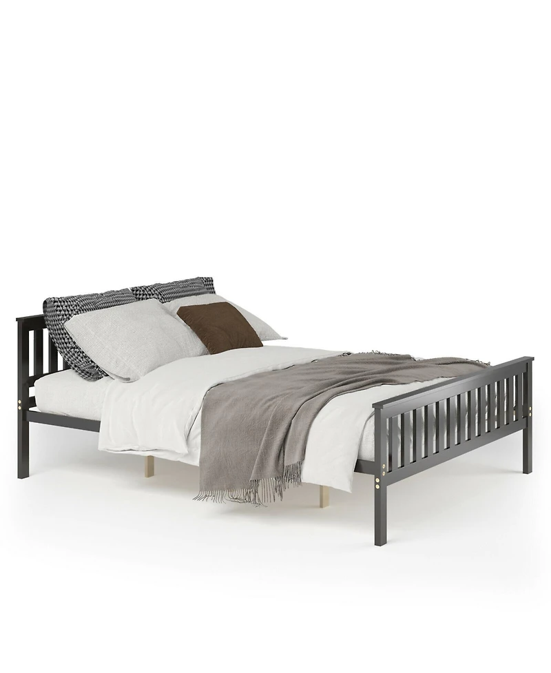 Gouun Queen Wood Platform Bed with Headboard