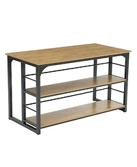 Tribesigns Kitchen Island with Storage, 63 Inches Width Kitchen Shelf with Large Worktop, Modern Kitchen Counter