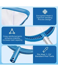 Xdovet Pool Skimmer Net Aluminum Pole Fine Mesh Debris Removal
