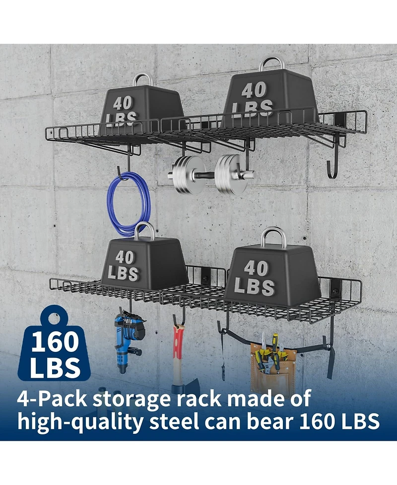 Xdovet Wall Mounted Metal Storage Shelves Rack