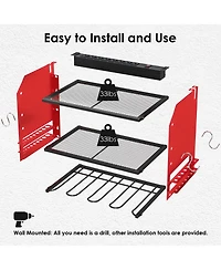 Xdovet Power Tool Organizer Wall Mount Charging Station Drill Holder Outlet Strip Garage Workshop Storage Rack