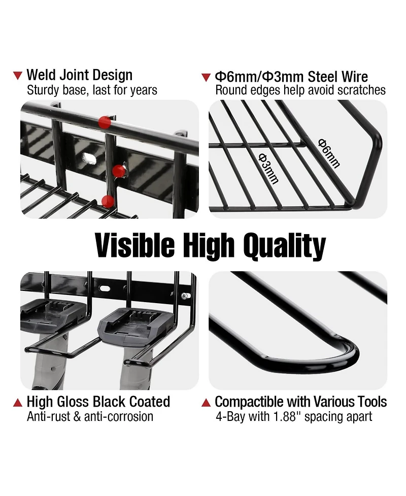 Xdovet Wall Mounted Power Tool Organizer Holder Drill Rack Shelf Workshop Storage