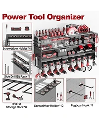 Xdovet Power Tool Organizer Wall Mount Rack Pegboards Workshop Storage
