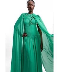 Karen Millen Women's Halter Cape Maxi Dress