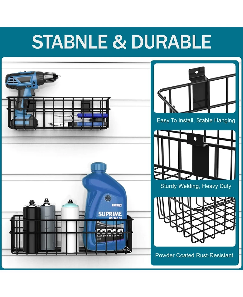 Xdovet Slatwall Baskets Metal Hanging Storage Organizer