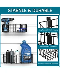 Xdovet Slatwall Baskets Metal Hanging Storage Organizer