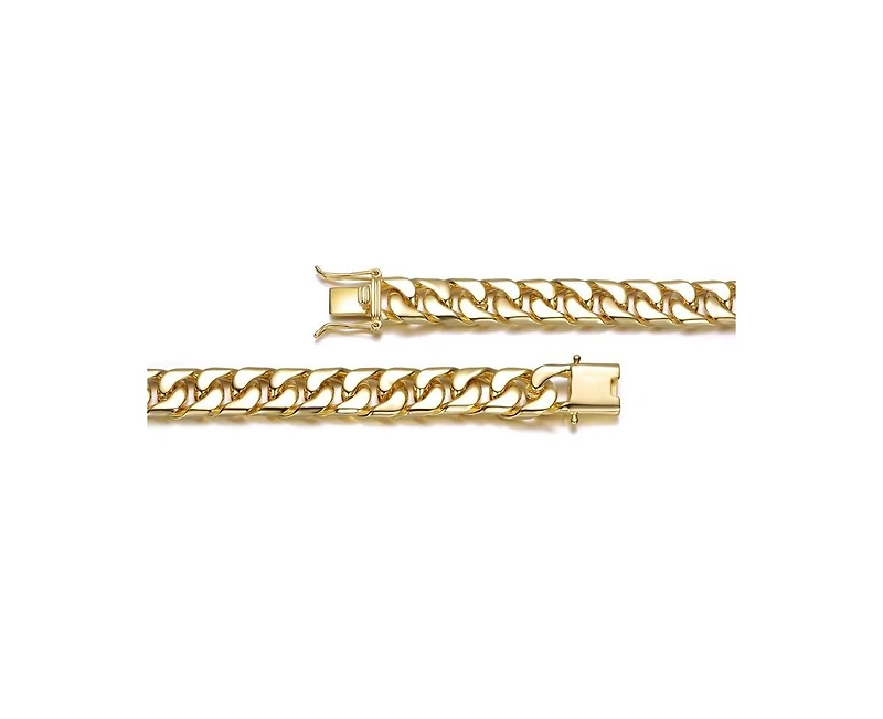 Rachel Glauber Timeless Men's 14K Gold Plated Curb Link Chain Bracelet
