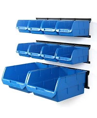 Xdovet Wall Mounted Parts Rack Bins Rails Organizer