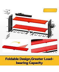 Xdovet Power Tool Organizer Wall Mount Charging Station Metal Rack Drill Holder Outlet Strip