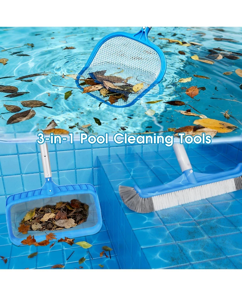 Xdovet Pool Cleaning Kit Net Brush Skimmer Set
