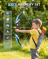 Sugift 2-Pack Led Bow and Arrow Set for Kids with 20 Suction Arrows, 1 Standing Target, 6 Score Targets & 2 Light-u Quiver
