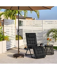 Aofar Zero Gravity Chair Folding Recliner Lounge With Pad Headrest Cup Holder Tray