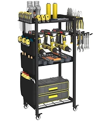 Xdovet Rolling Tool Cart Organizer Drill Rack Workbench Storage Cart